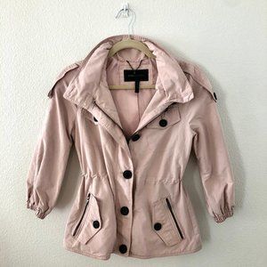 BCBG blush cropped sleeve rain jacket